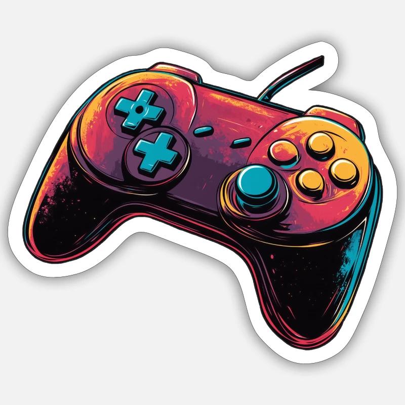Gamepad, Gamepad, Console Player Logo - Sticker size S (10 x 10 cm) - white matte