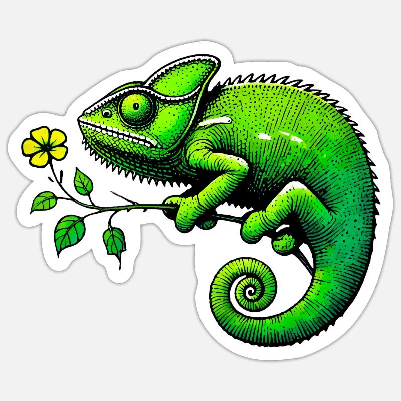 Chameleon - Sticker size S (10 x 10 cm) - white matte