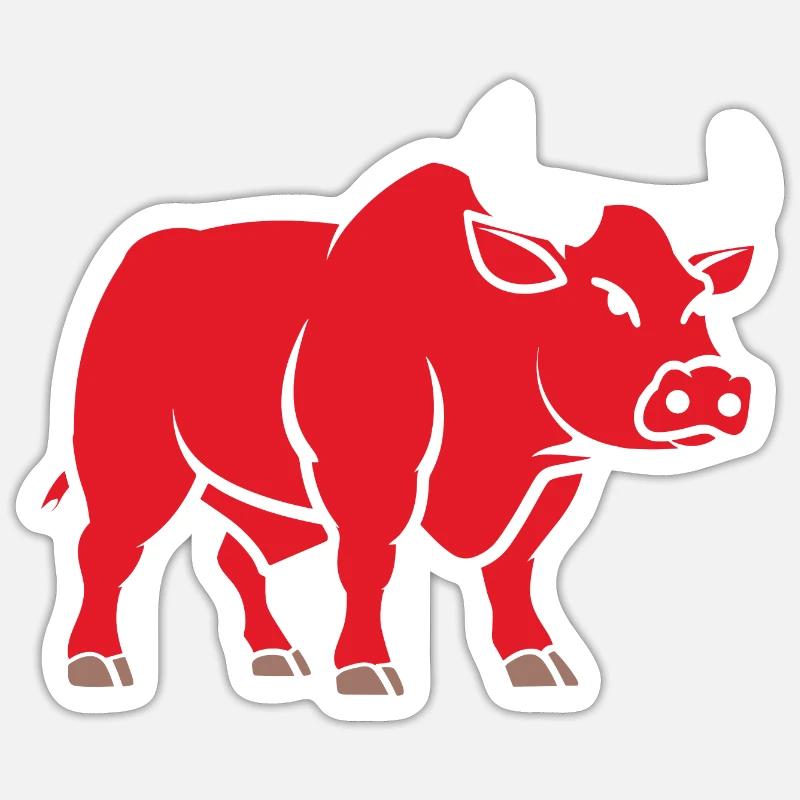 Taureau - Sticker taille S (10 x 10 cm) - blanc mat