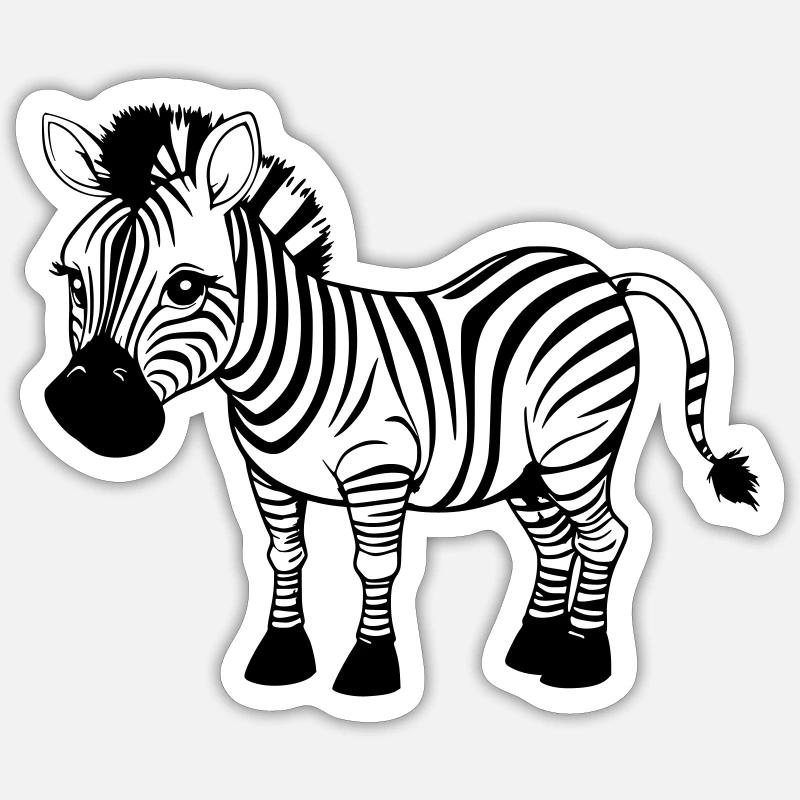 Zebra als Vektorgrafik - Sticker Größe S (10 x 10 cm) - Mattweiß