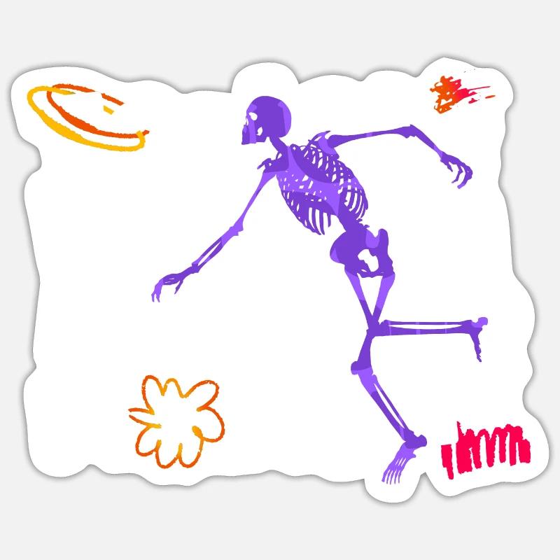 Tonight We Run from Our Problems" Skeleton Artwork Sticker size S (10 x 10 cm)