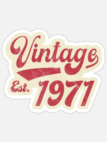 Jahrgang Est 1971 - Sticker Größe S (10 x 10 cm) - Mattweiß
