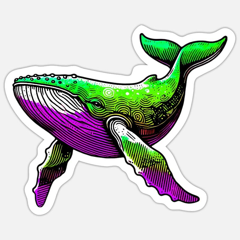 Whale - Sticker size S (10 x 10 cm) - white matte