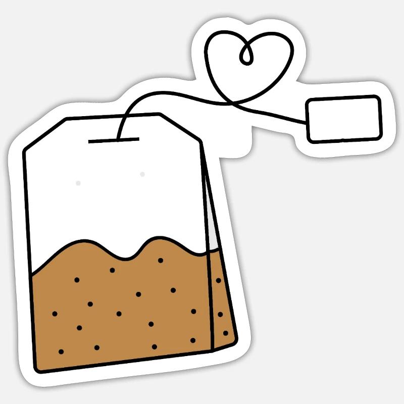 Teabag - Sticker size S (10 x 10 cm) - white matte