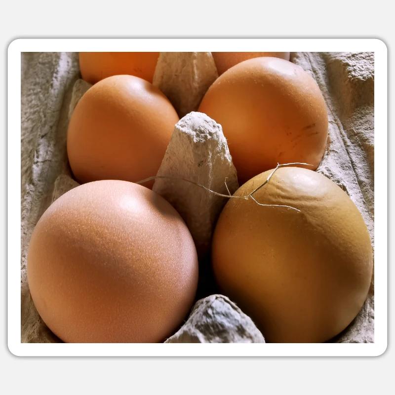 Oeuf - Sticker taille S (10 x 10 cm) - blanc mat