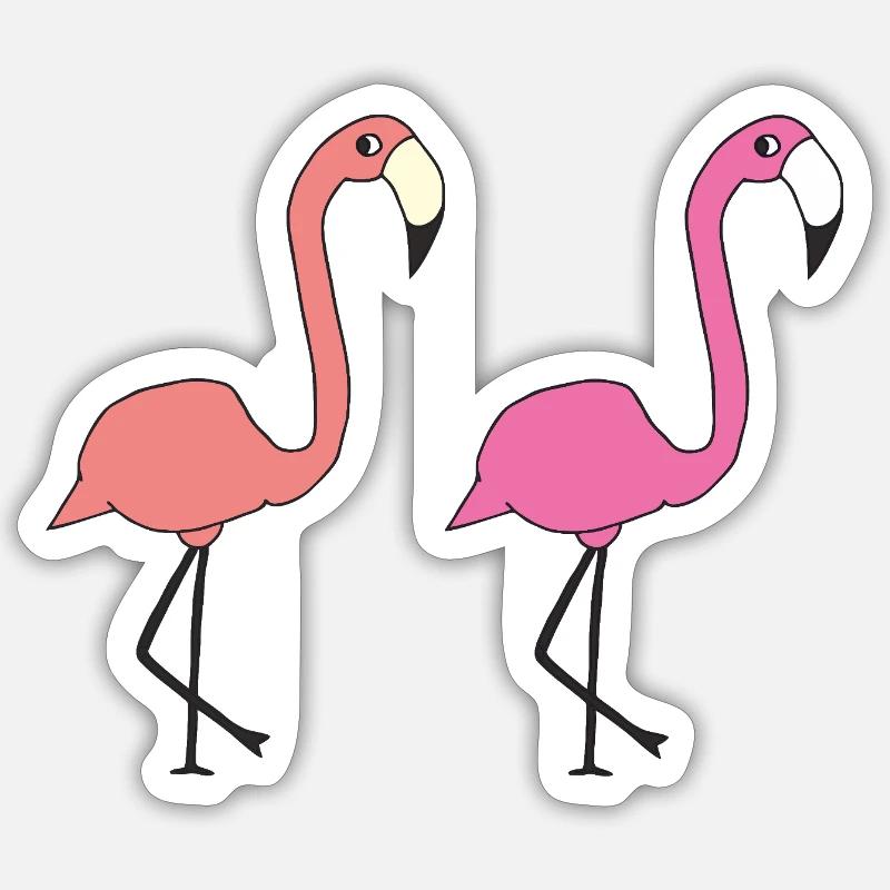flamingo freunde Sticker Größe S (10 x 10 cm)