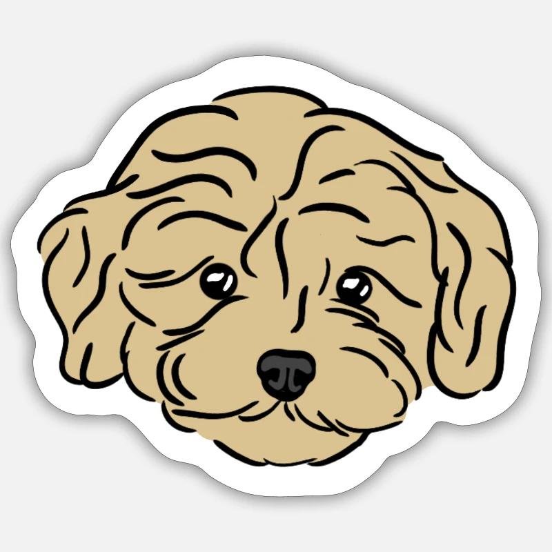 Doodle Puppy Head - Sticker size S (10 x 10 cm) - white matte
