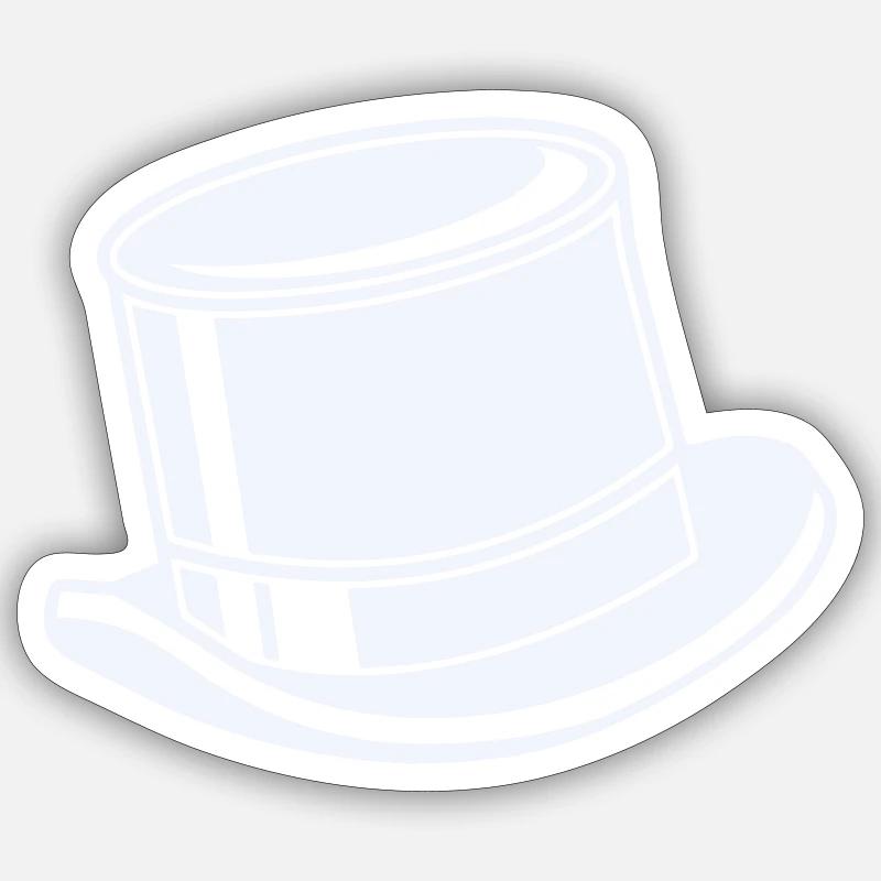 Haut-de-forme - Sticker taille S (10 x 10 cm) - blanc mat