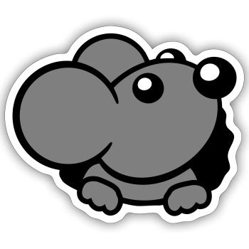 Maus Wand Loch Mauseloch Guckt Süß Lustig Comic - Sticker Größe S (10 x 10 cm) - Mattweiß - Vorne