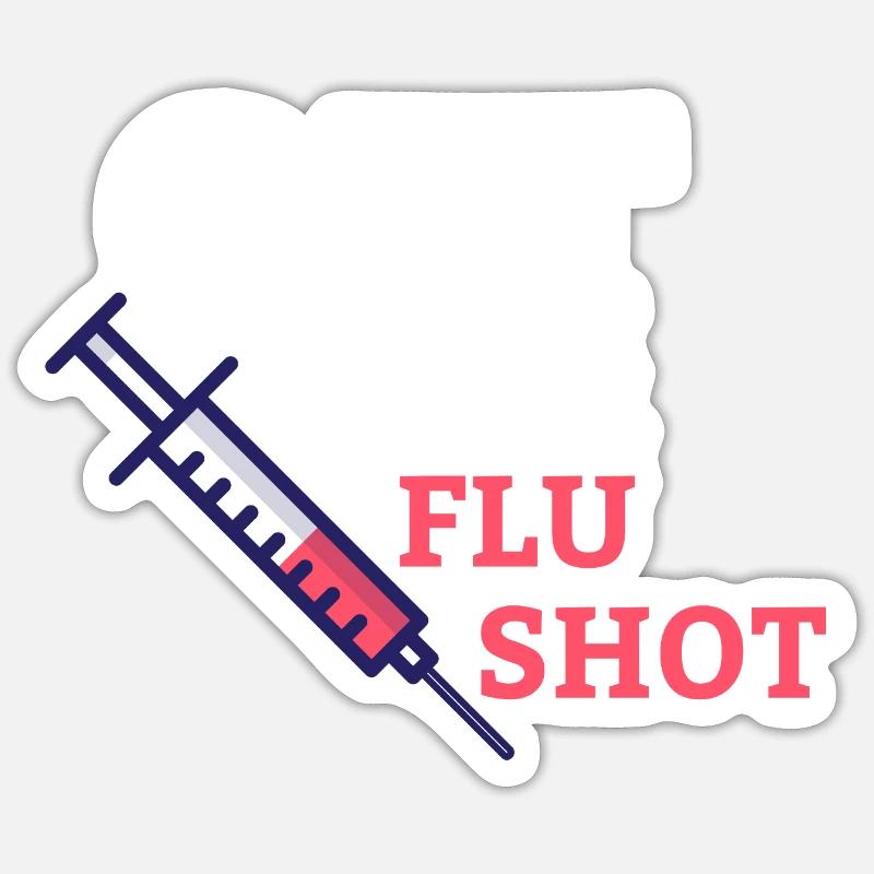 Get Your Flu Shot Caregiver Caregiving Sticker size S (10 x 10 cm)