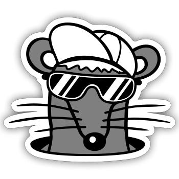 Souris Lunettes de soleil Cool Cappy Trou de sol Trou de souris - Sticker taille S (10 x 10 cm) - blanc mat - Devant