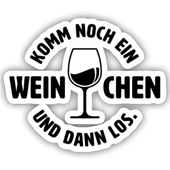 Noch ein Weinchen - Sticker Größe S (10 x 10 cm) - Mattweiß - Vorne