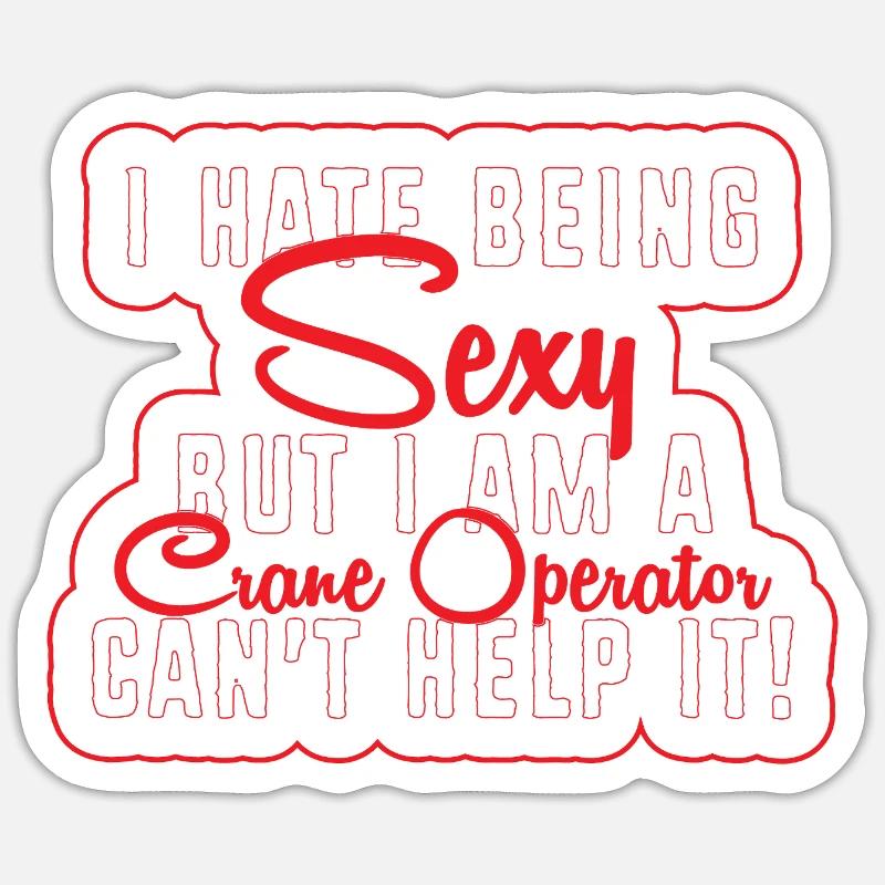 Crane operator crane - Sticker size S (10 x 10 cm) - white matte