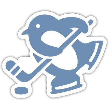 Pinguin Hockey Eishockey Silhouette Minimalistisch - Sticker size S (10 x 10 cm) - white matte - Front