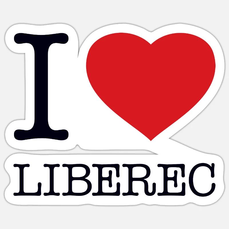 I LOVE LIBEREC - Sticker size S (10 x 10 cm) - white matte