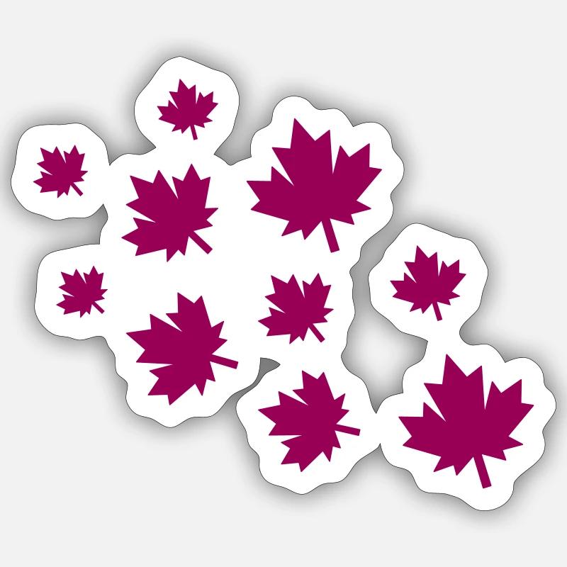 Maple Leaves - Sticker size S (10 x 10 cm) - white matte