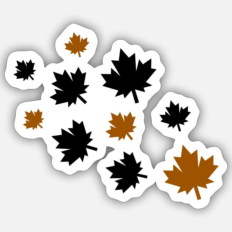 Maple Leaves - Sticker size S (10 x 10 cm) - white matte