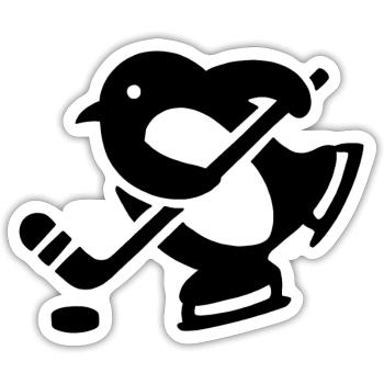 Penguin Hockey Hockey Silhouette Minimalist - Sticker size S (10 x 10 cm) - white matte - Front