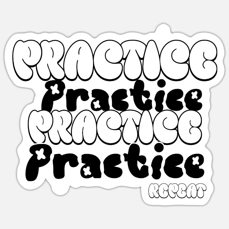 Practice and Repeat Sticker size S (10 x 10 cm)