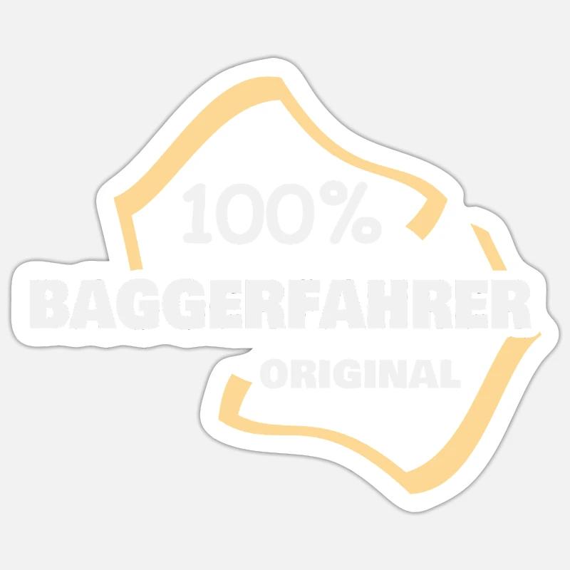 Baggerfahrer Sticker Größe S (10 x 10 cm)