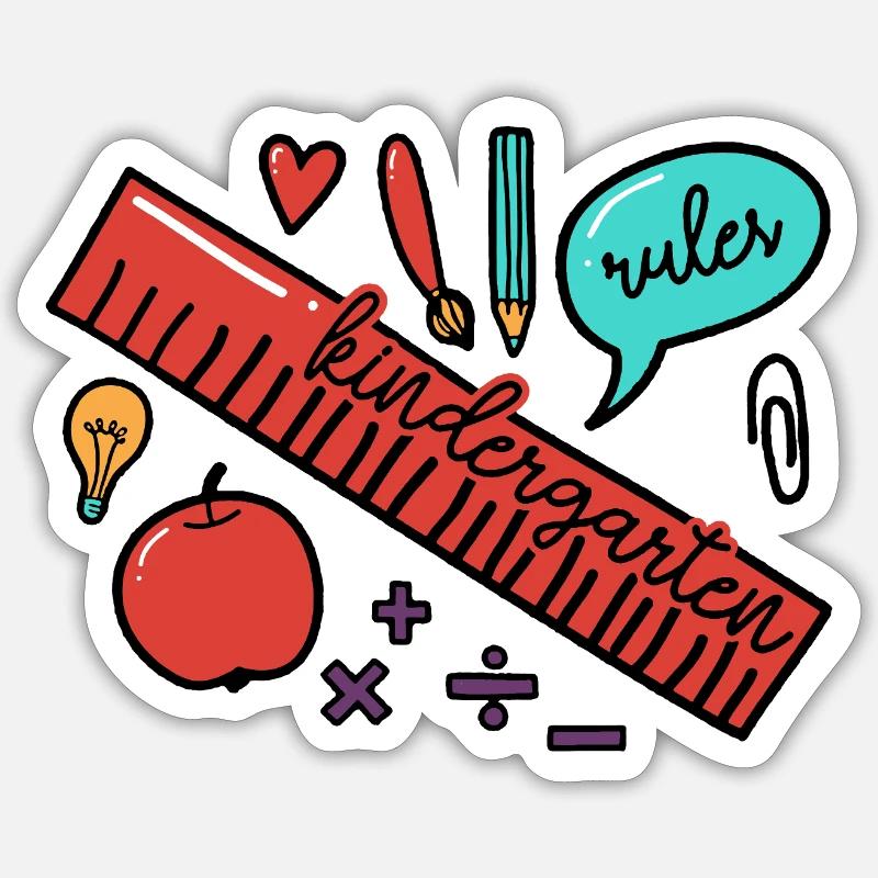 Kindergarten Rules - Sticker size S (10 x 10 cm) - white matte