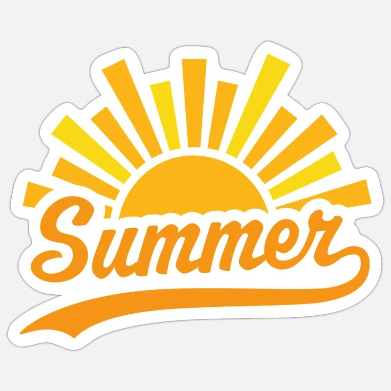 Soleil d’été - Sticker taille S (10 x 10 cm) - blanc mat