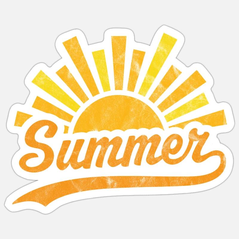 Soleil d’été - Sticker taille S (10 x 10 cm) - blanc mat