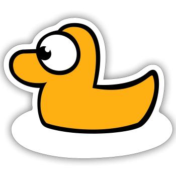 Badeente Quietscheente Wasser Vogel süß niedlich - Sticker Größe S (10 x 10 cm) - Mattweiß - Vorne