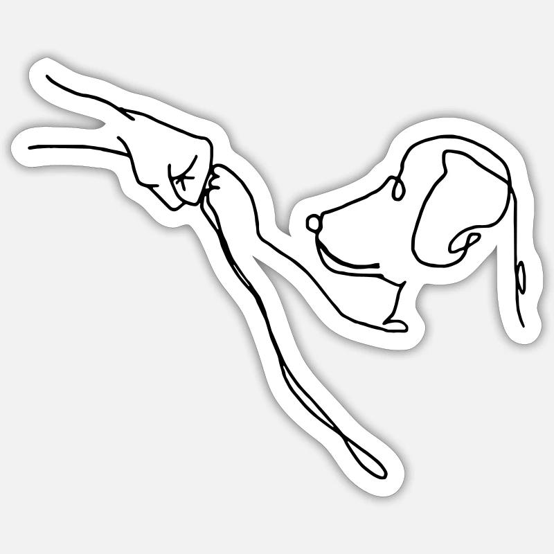 Chien - Sticker taille S (10 x 10 cm) - blanc mat