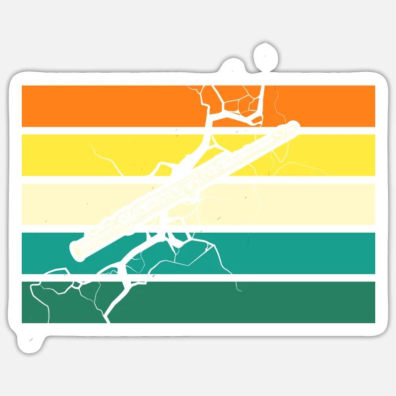 Flötist Querflöte - Sticker Größe S (10 x 10 cm) - Mattweiß