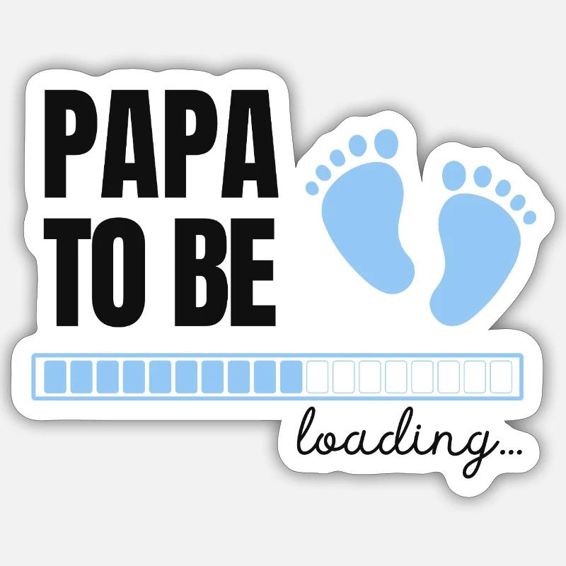 Futur papa - garçon - Sticker taille S (10 x 10 cm) - blanc mat