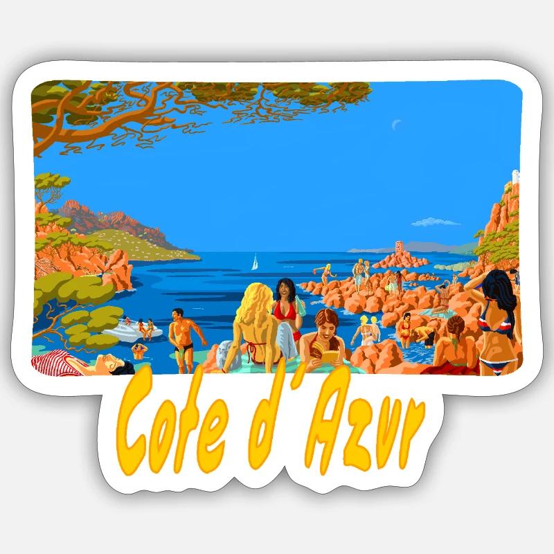 Cote d´ Azur Sticker Größe S (10 x 10 cm)
