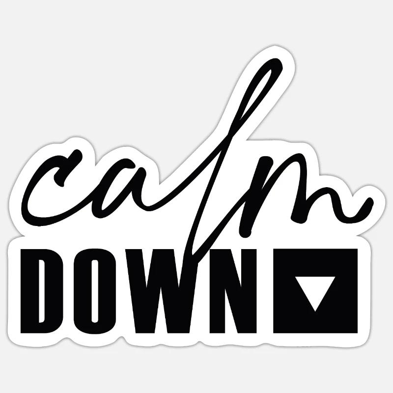 Du calme - Sticker taille S (10 x 10 cm) - blanc mat