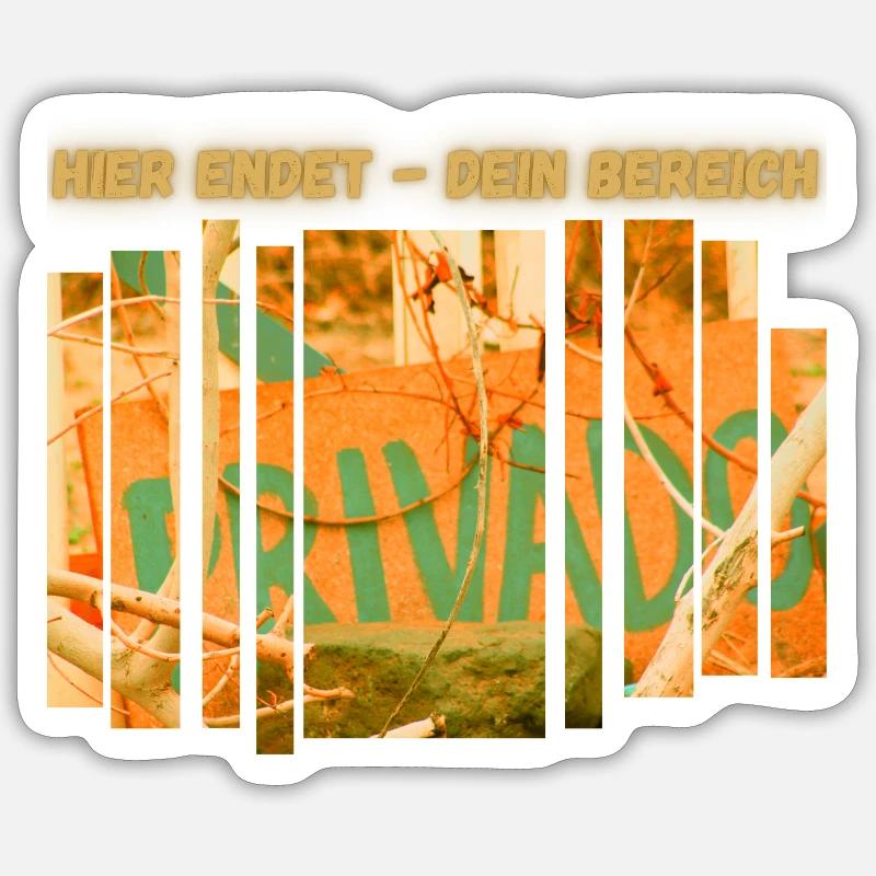 Hier endet dein Bereich - Sticker Größe S (10 x 10 cm) - Mattweiß