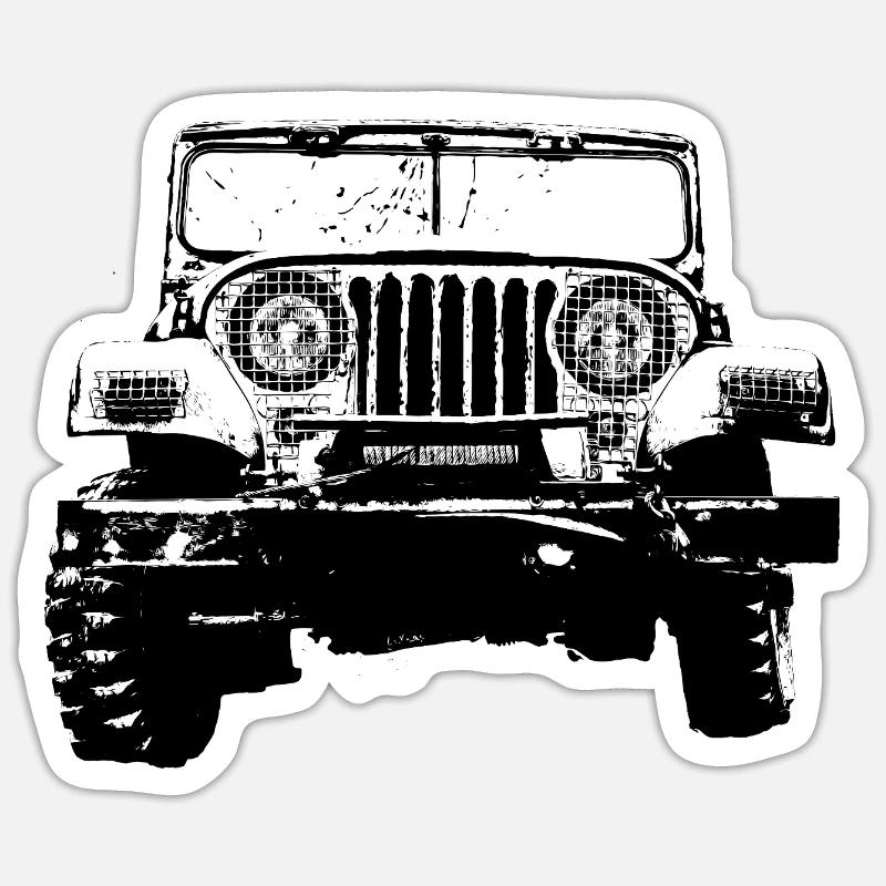 Jeep - Sticker taille S (10 x 10 cm) - blanc mat