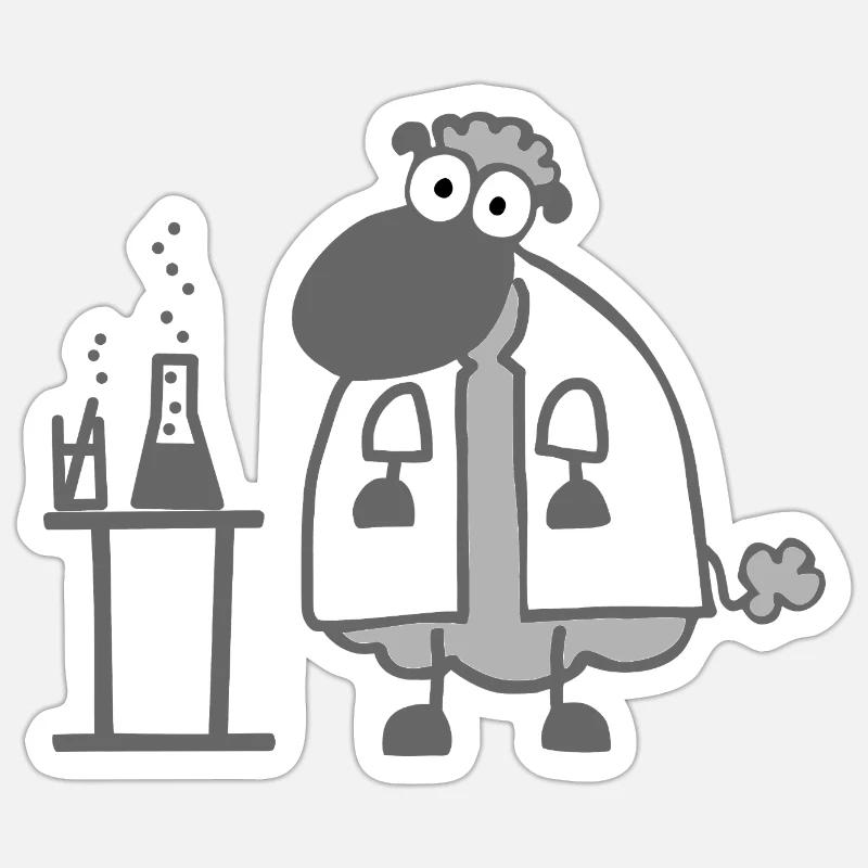 Laboratory sheep - Sticker size S (10 x 10 cm) - white matte