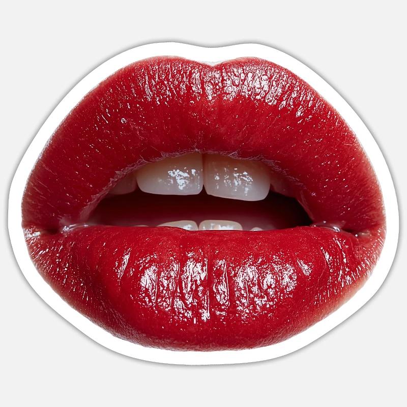 Lippen - Sticker Größe S (10 x 10 cm) - Mattweiß