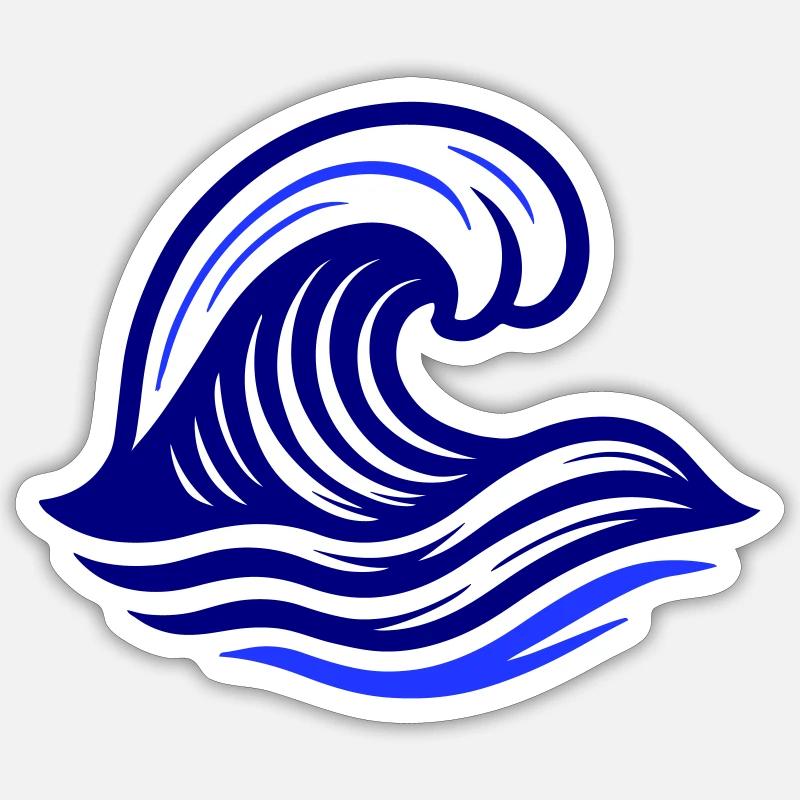 Wave Symbol Ocean - Sticker size S (10 x 10 cm) - white matte