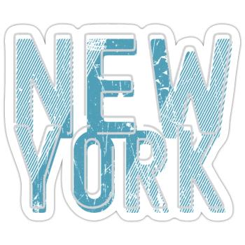 New York - Sticker Größe S (10 x 10 cm) - Mattweiß - Vorne