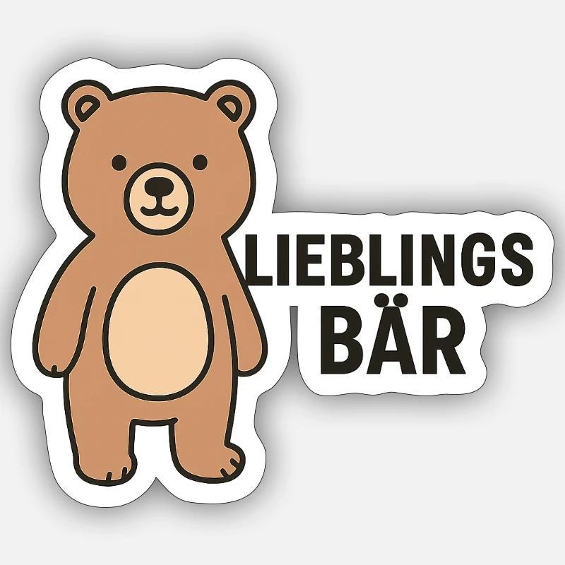 OURS PRÉFÉRÉ - Sticker taille S (10 x 10 cm) - blanc mat