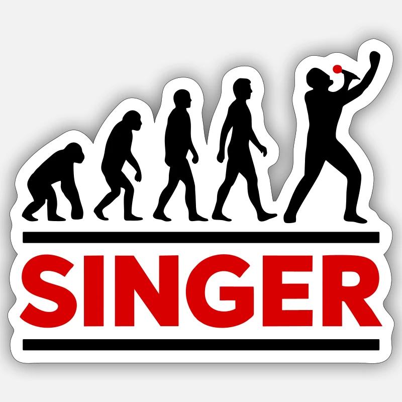 Singer Evolution Music Scene - Sticker size S (10 x 10 cm) - white matte