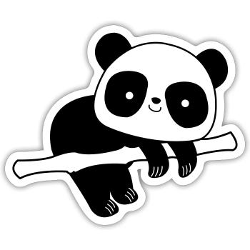 Panda - Sticker størrelse S (10 x 10 cm) - mat hvid - Foran
