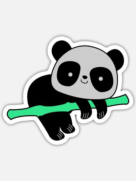 Panda - Sticker taille S (10 x 10 cm) - blanc mat