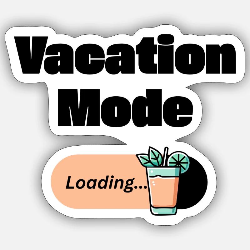 Vacation Mode On – Mai Tai with Loading Bar (Dark) Sticker size S (10 x 10 cm)