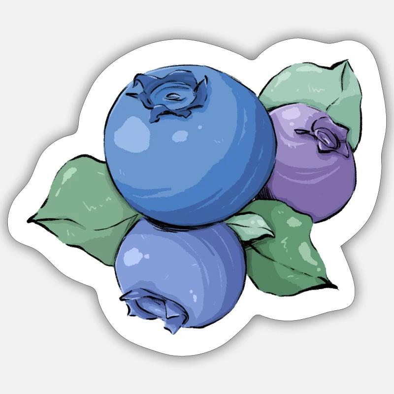 Blaubeere - Sticker Größe S (10 x 10 cm) - Mattweiß