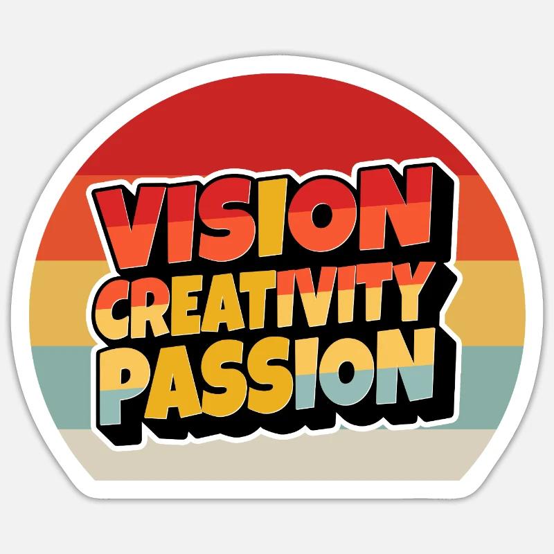 Vision Creativity Passion - Sticker Größe S (10 x 10 cm) - Mattweiß