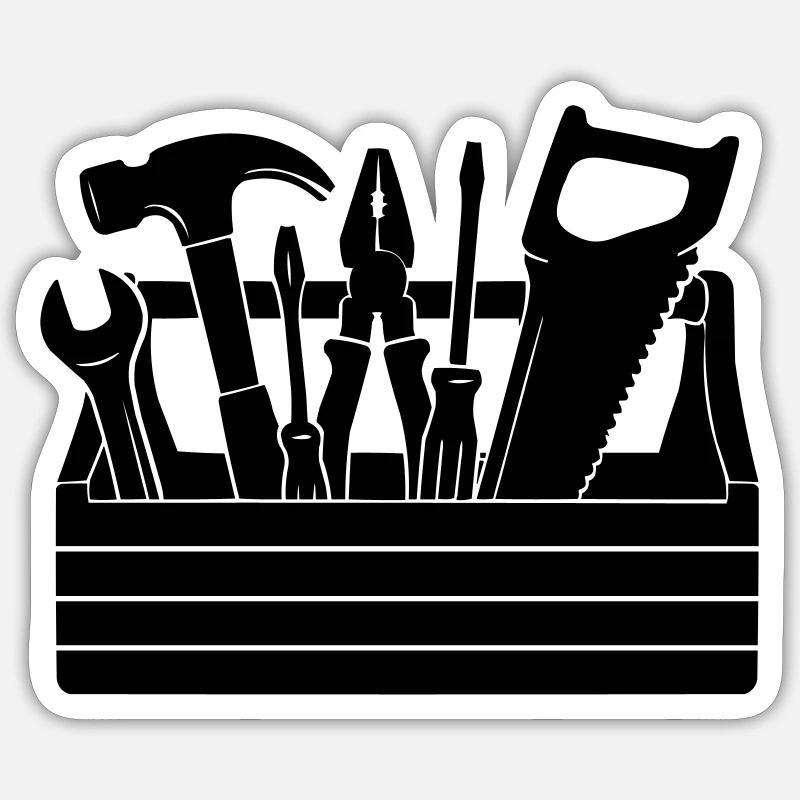 toolbox - Sticker size S (10 x 10 cm) - white matte