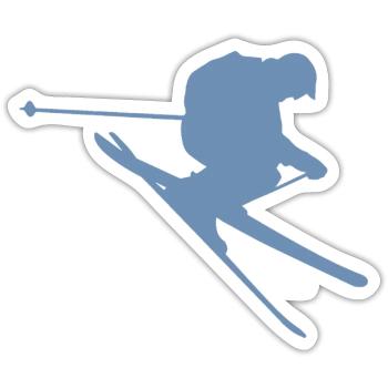 Skier Silhouette im Sprung - Sticker Größe S (10 x 10 cm) - Mattweiß - Vorne