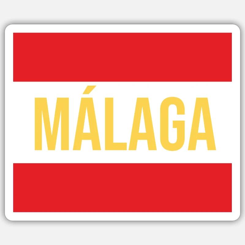 Conception du drapeau régional de Malaga - Sticker taille S (10 x 10 cm) - blanc mat