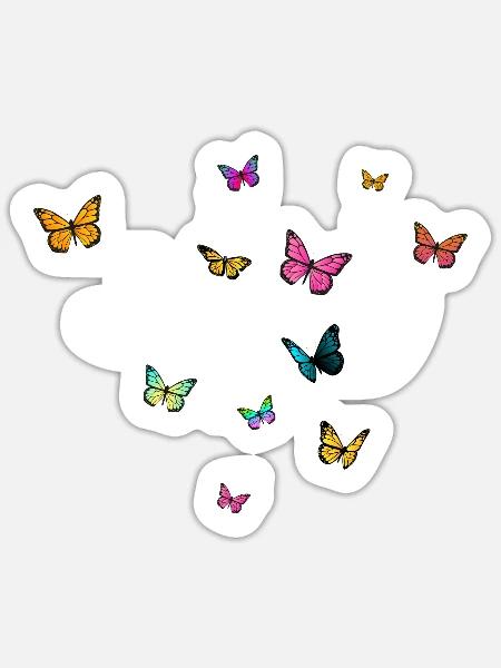 JESSY - Schöner Mädchen Name mit Schmetterlingen - Sticker Größe S (10 x 10 cm) - Mattweiß